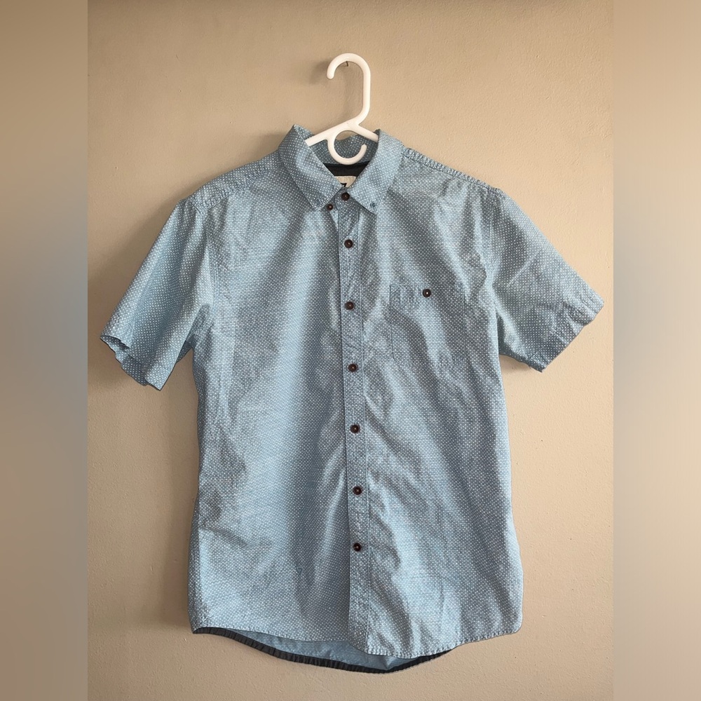 Blue Dotted Button Down Shirt
